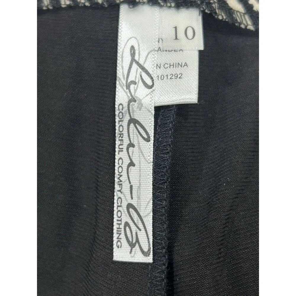 Lulu B Women’s Skirt Animal Print Size 10 Black Stretch Travel Work Casual
